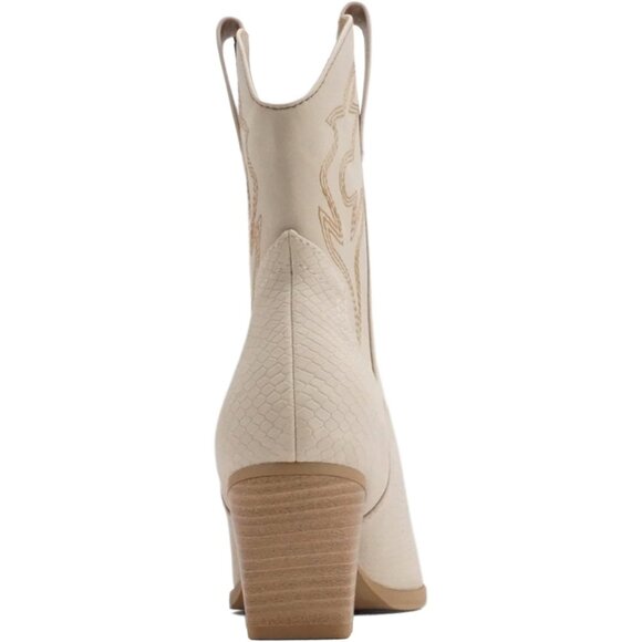 Blazing Ankle Boot Women Tan Imitation Suede Pointe Toe Low Heel - Picture 2 of 4